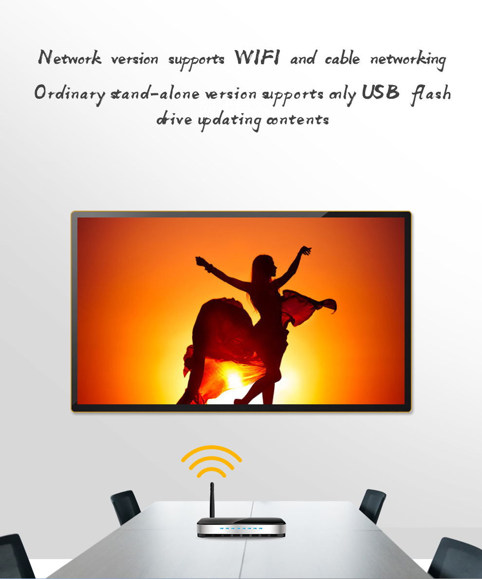 Wall mount advertising player